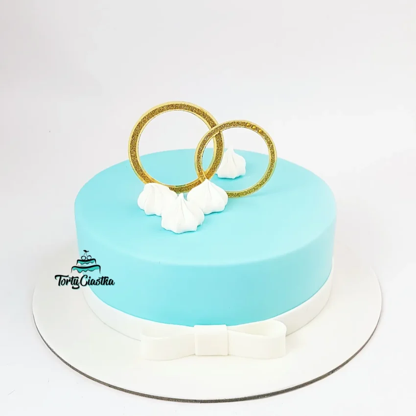 Tort ślubny- niebieski